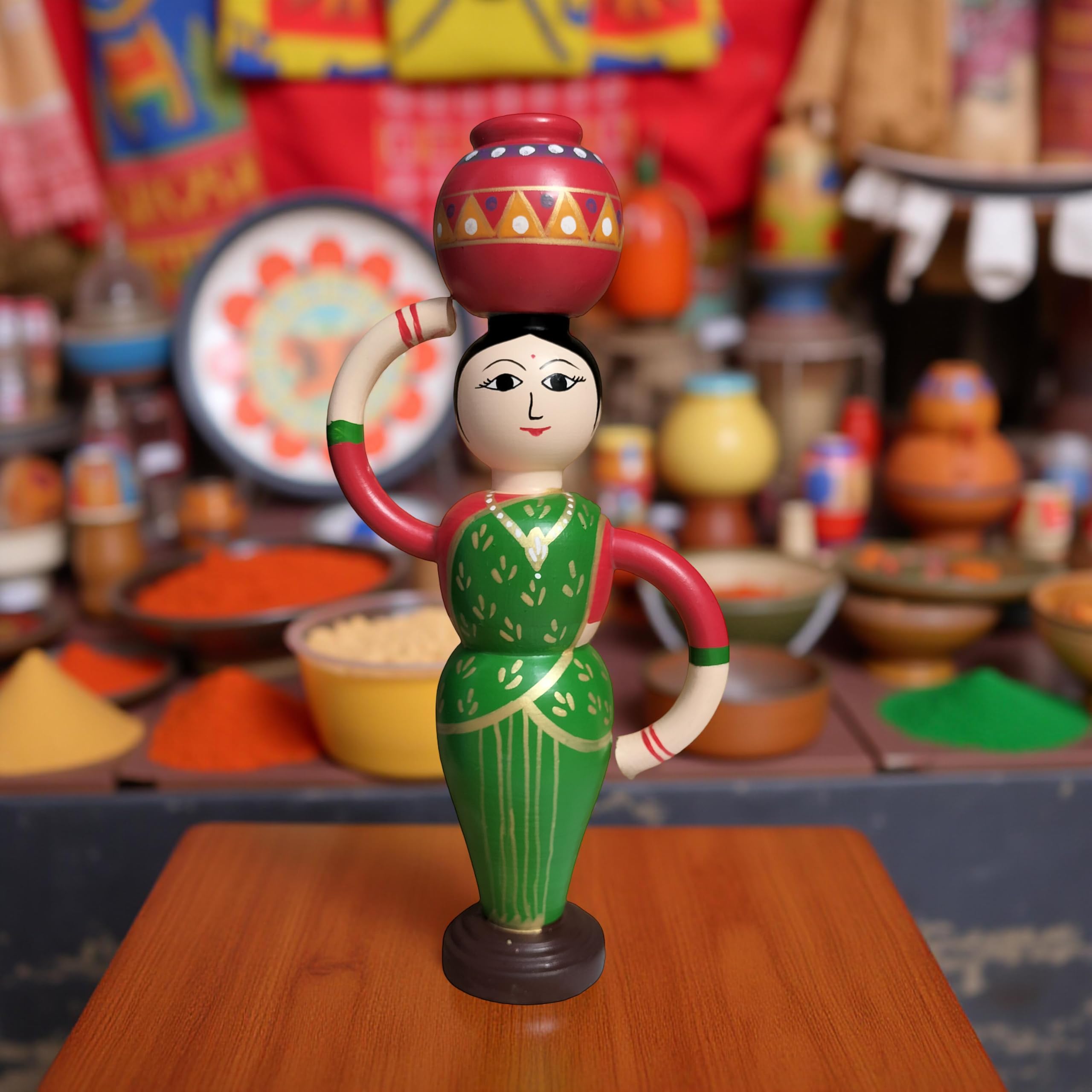 置物 COUNTESS LENE THUN CERAMIC DOLL/FIGURINE Buy Channapatna Handcrafted Wooden Doll, Traditional Indian Woman